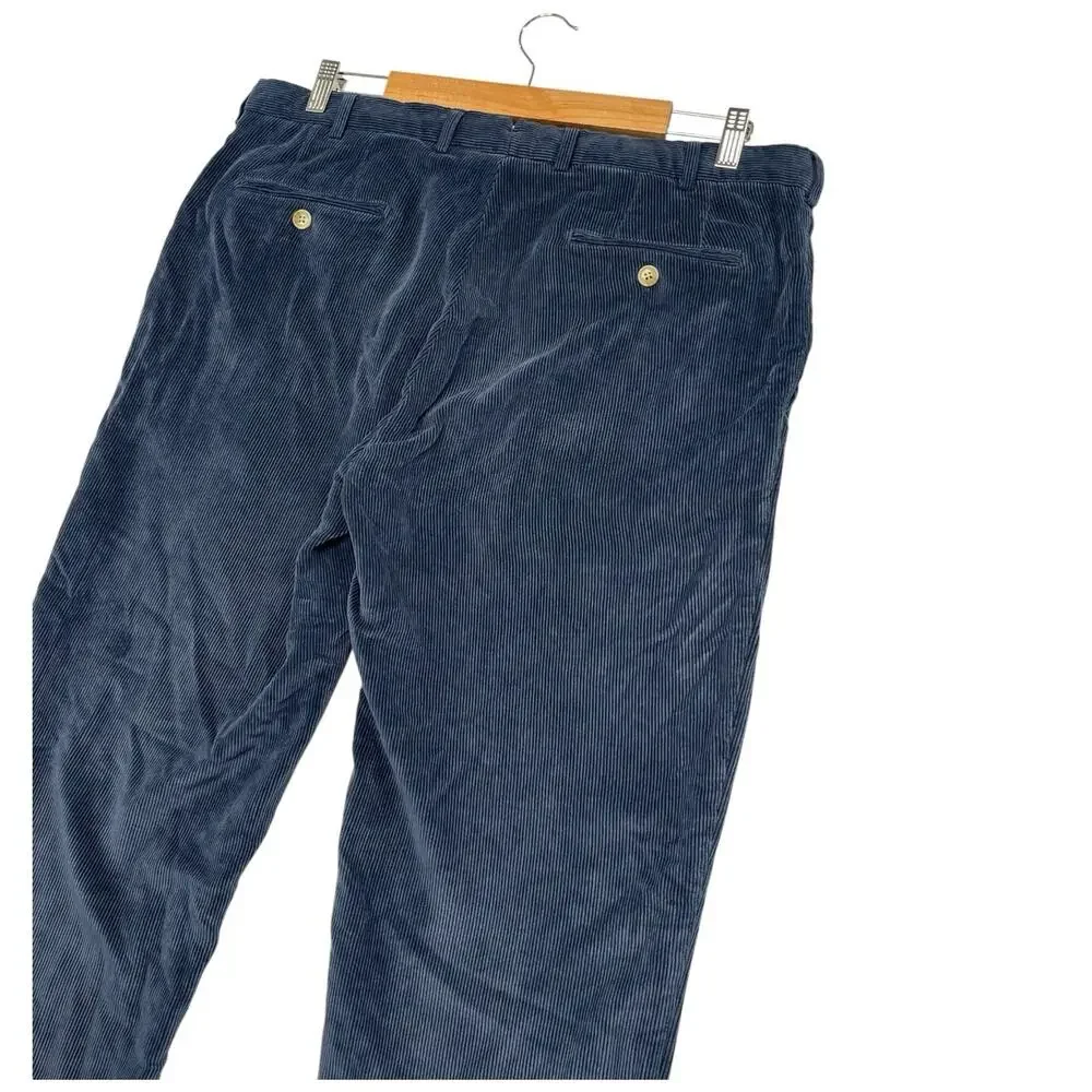 Peter Millar Nanoluxe Pants Mens 36 Blue Corduroy Flat Front Casual Preppy